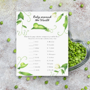 Pea baby shower - baby around the world game