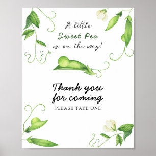 Pea baby shower - Thank you for coming Poster