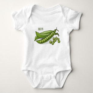 Pea cartoon illustration  baby bodysuit