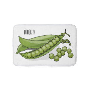 Pea cartoon illustration  bath mat