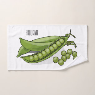 Pea cartoon illustration  bath towel set