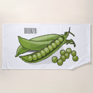 Pea cartoon illustration  beach towel