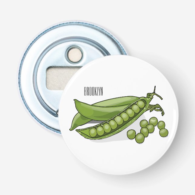 Pea cartoon illustration  bottle opener (Front)