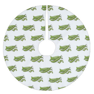 Pea cartoon illustration  brushed polyester tree skirt