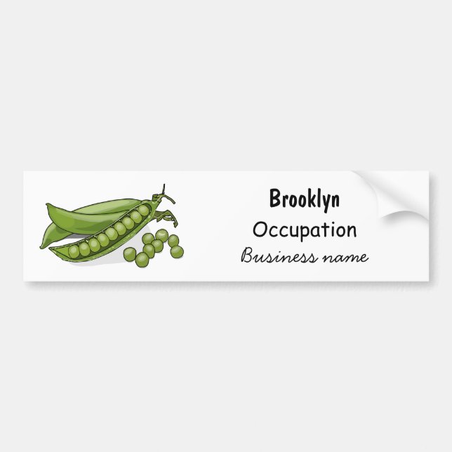 Pea cartoon illustration bumper sticker (Front)