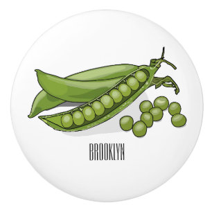 Pea cartoon illustration  ceramic knob