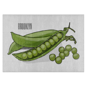 Pea cartoon illustration  cutting board
