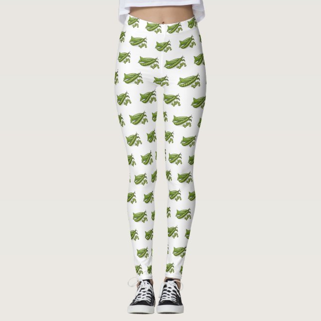 Pea cartoon illustration  leggings (Front)