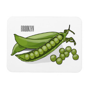Pea cartoon illustration  magnet