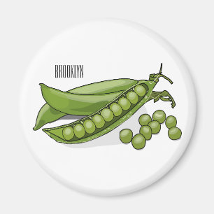 Pea cartoon illustration  magnet