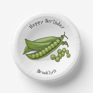 Pea cartoon illustration paper plate