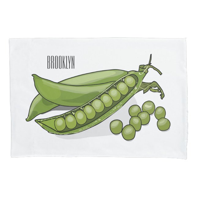 Pea cartoon illustration  pillowcase (Front)