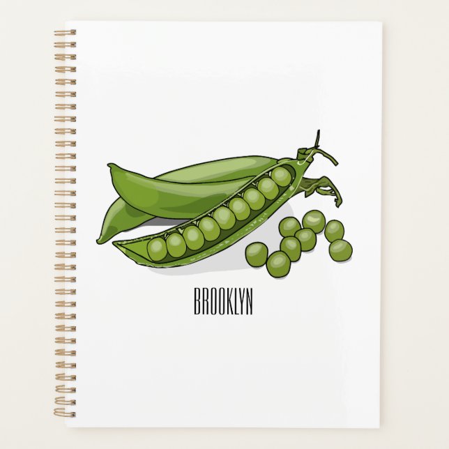 Pea cartoon illustration  planner (Front)