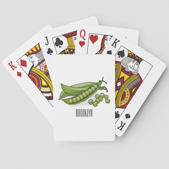 Pea cartoon illustration  playing cards (Back)