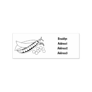 Pea cartoon illustration rubber stamp
