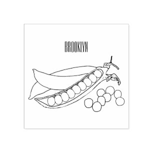 Pea cartoon illustration rubber stamp