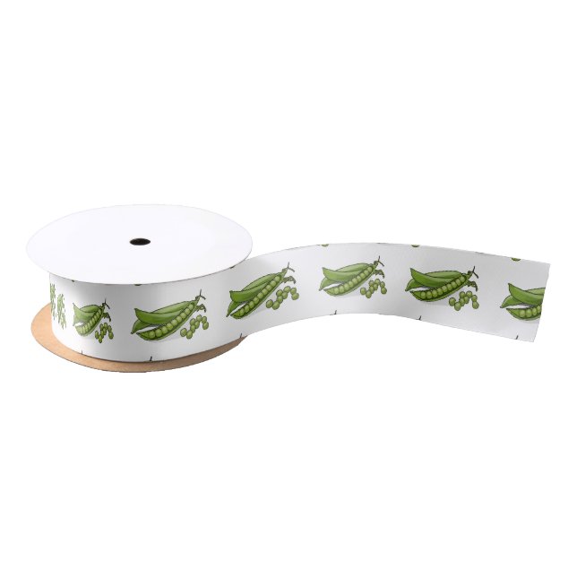 Pea cartoon illustration  satin ribbon (Spool)