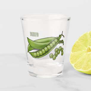 Pea cartoon illustration shot glass