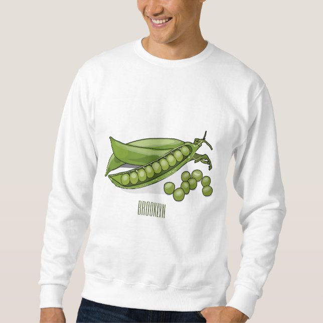 Pea cartoon illustration  sweatshirt (Front)