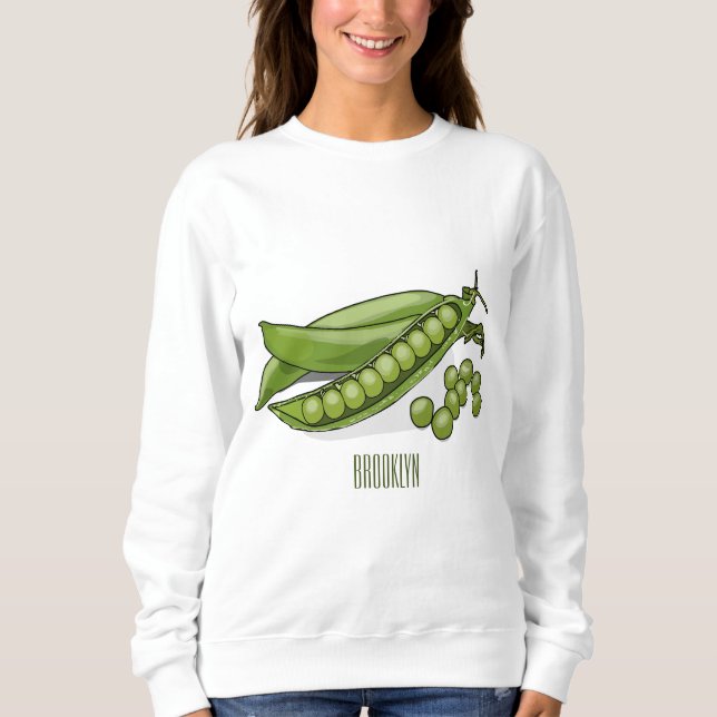 Pea cartoon illustration  sweatshirt (Front)