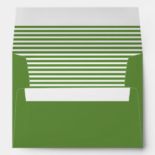 Pea Green and White Striped Envelopes