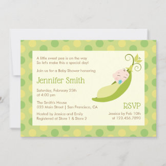 Pea in a Pod Baby Shower Invitation - Neutral