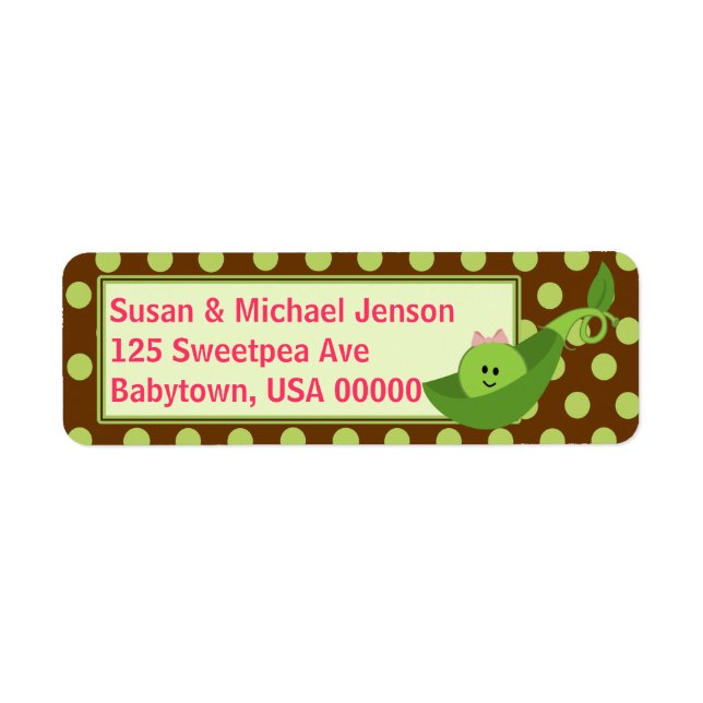 Pea in a Pod Girl Return Address Label (Front)