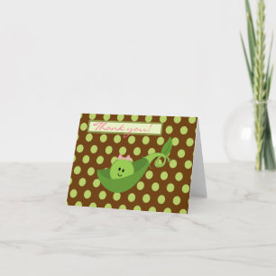 Pea in a Pod Pink Thank You Card