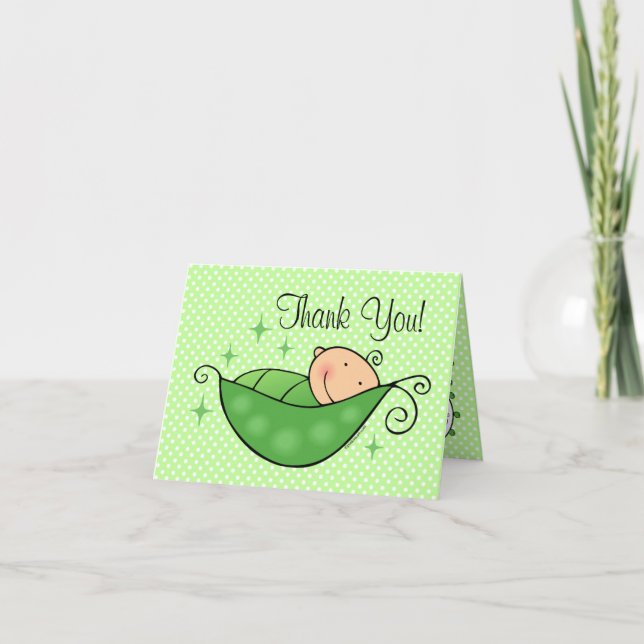 Pea In My Pod Thank You Note Card (Front)