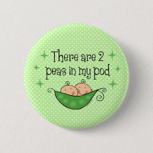 Pea in My Pod Twins 6 Cm Round Badge
