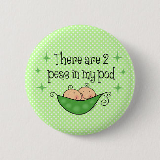 Pea in My Pod Twins 6 Cm Round Badge