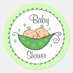 Pea In My Pod Twins Custom Classic Round Sticker