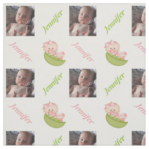Pea in the pod baby girl pink nursery personalised fabric