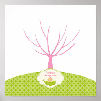 Pea in the Pod Baby Shower Guestbook Tree Poster