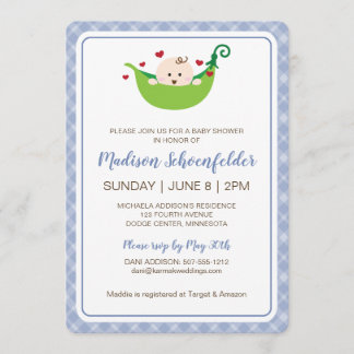 Pea in the Pod Baby Shower Invitation (Boy)