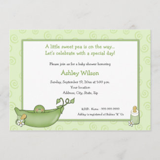 Pea in the Pod Baby Shower Invitations