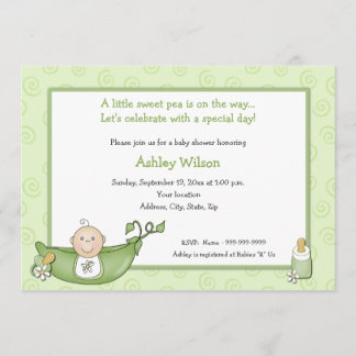Pea in the Pod Baby Shower Invitations