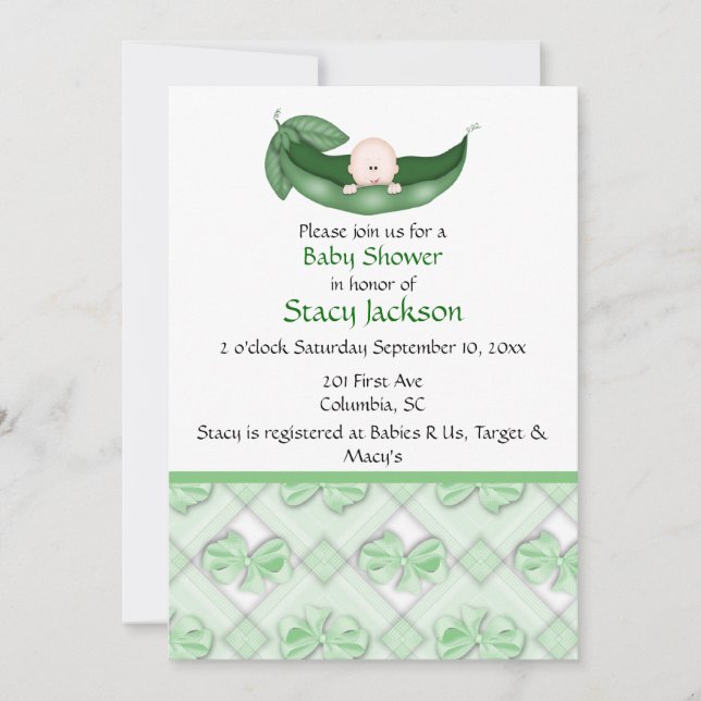 Pea in the Pod Invitation (Front)