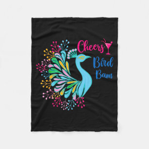 Pea Mahjong Cheers Bird Bam Chinese Mah Jong Wine Fleece Blanket