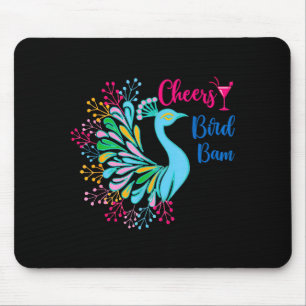 Pea Mahjong Cheers Bird Bam Chinese Mah Jong Wine Mouse Pad