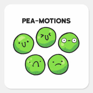 Pea-motions Funny Vegetable Pun Sticker