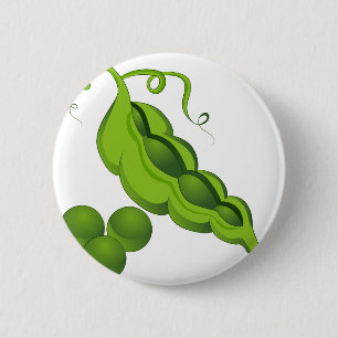 Pea Pod Cartoon 6 Cm Round Badge