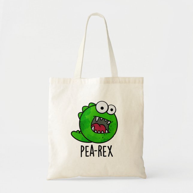 Pea Rex Funny Dinosaur Veggie TRex Pun  Tote Bag (Front)