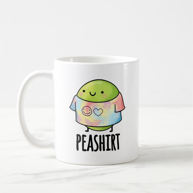 Pea Shirt Funny Veggie Pea TShirt Pun  Coffee Mug (Left)