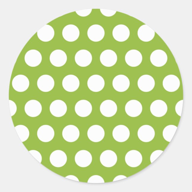 Pea Soup w/ Dots Classic Round Sticker (Front)