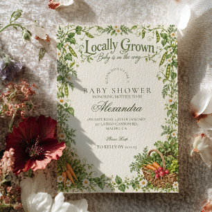 Pea Vine Locally Grown Baby Shower Invitation