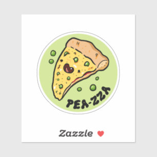 Pea-zza Cute Pizza Vegetable Pun Sticker