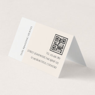 Peac Elegant Hostel Minimal QR code review  Business Card