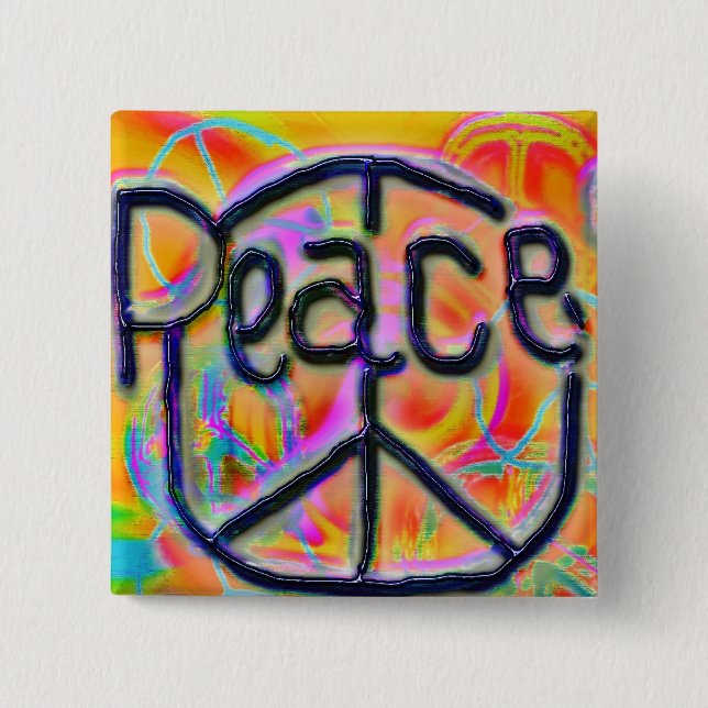 peace 15 cm square badge (Front)
