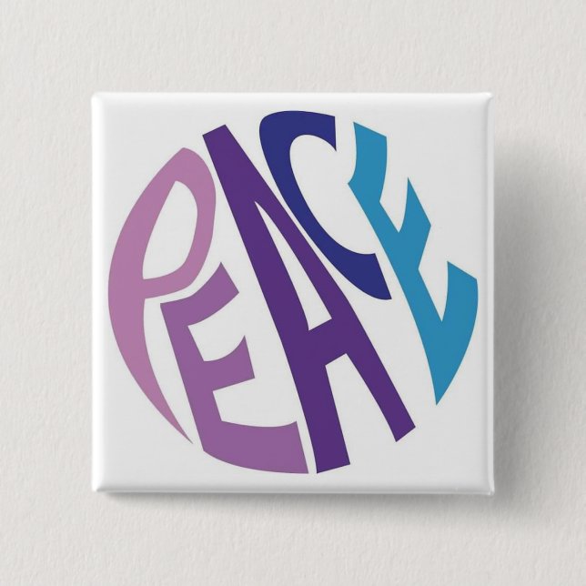 PEACE  15 CM SQUARE BADGE (Front)